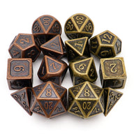 Antique Metal DND Dice Set-2Pack(Antique Copper+Antique Bronze)