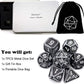 Haxtec Classic Collection Metal DND Dice Set-Fine Antique Iron White Numbers