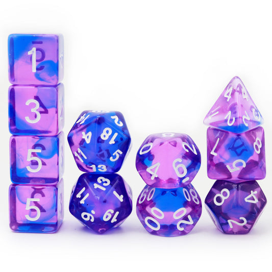 blue purple dice set 11 piece