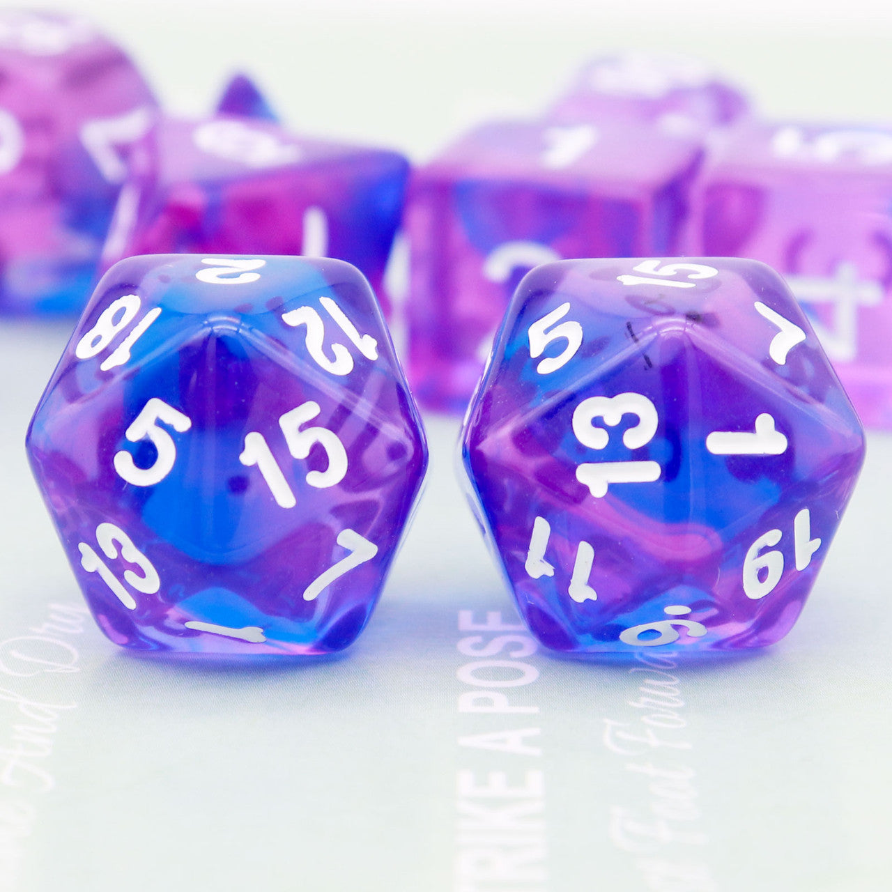 blue purple dice set 11 piece